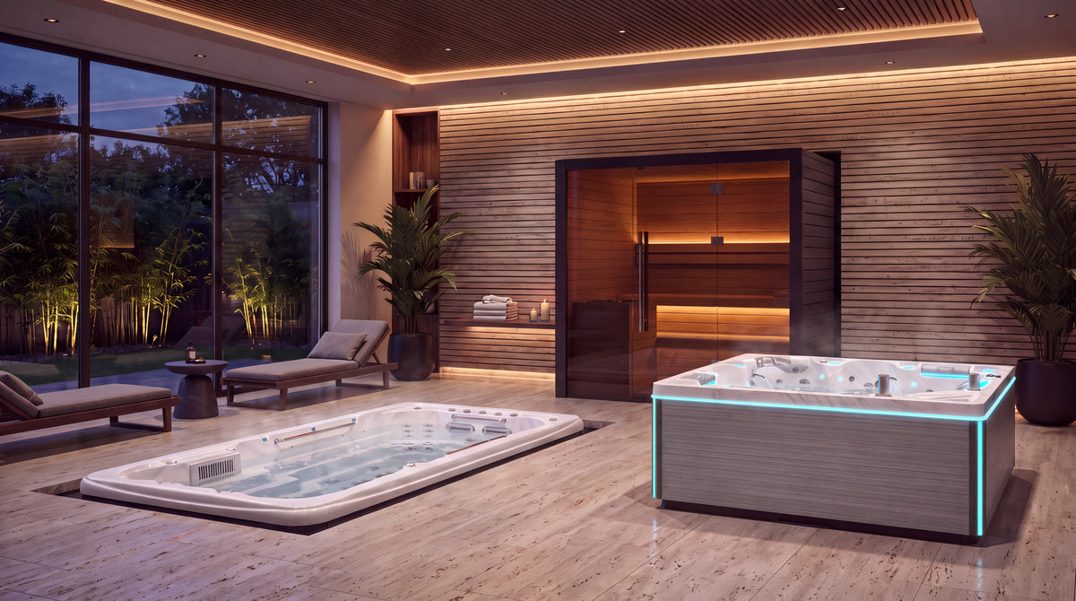 Spa, sauna y spa de natación en un espacio de bienestar Market Spas