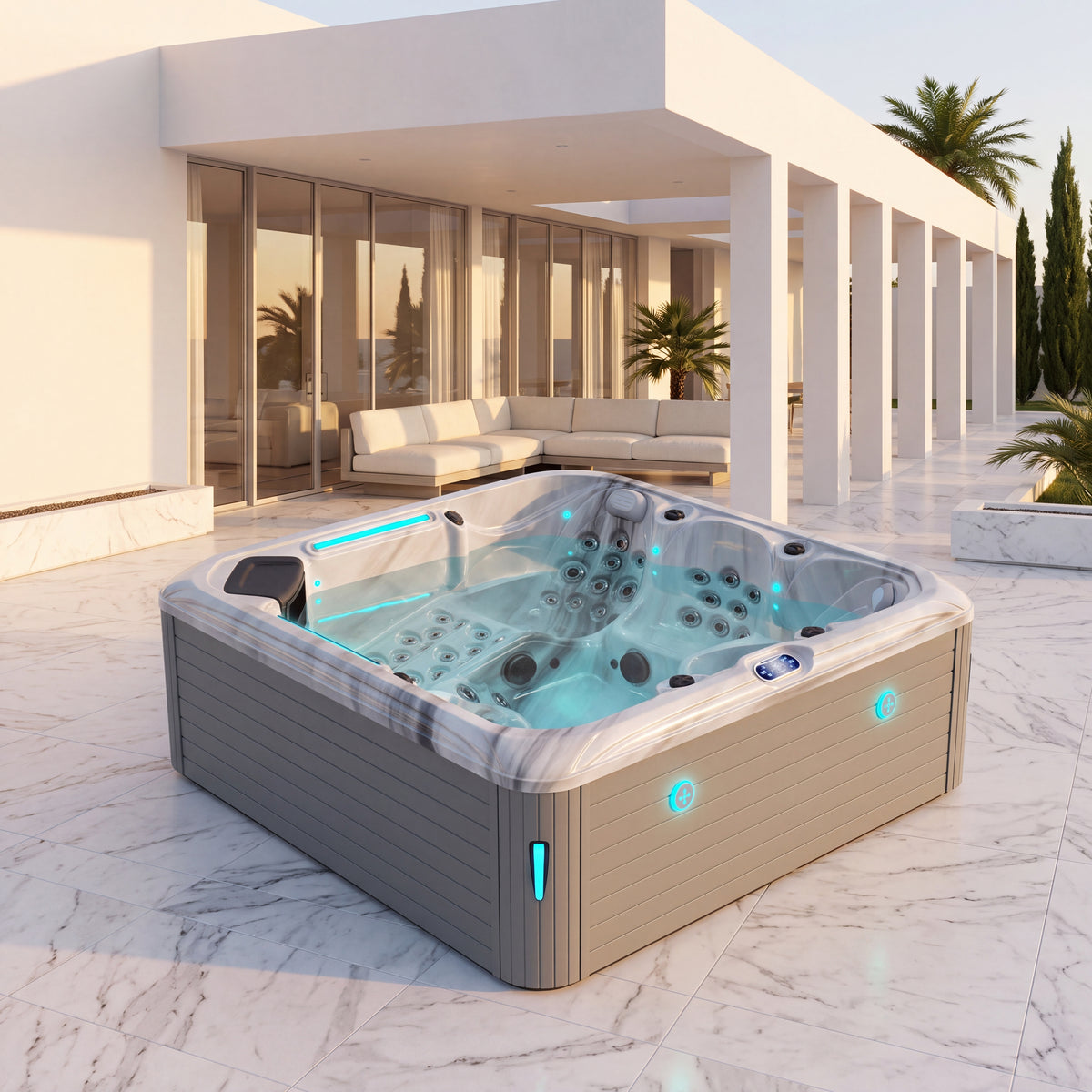 Un spa de cinco plazas que se integra en el entorno