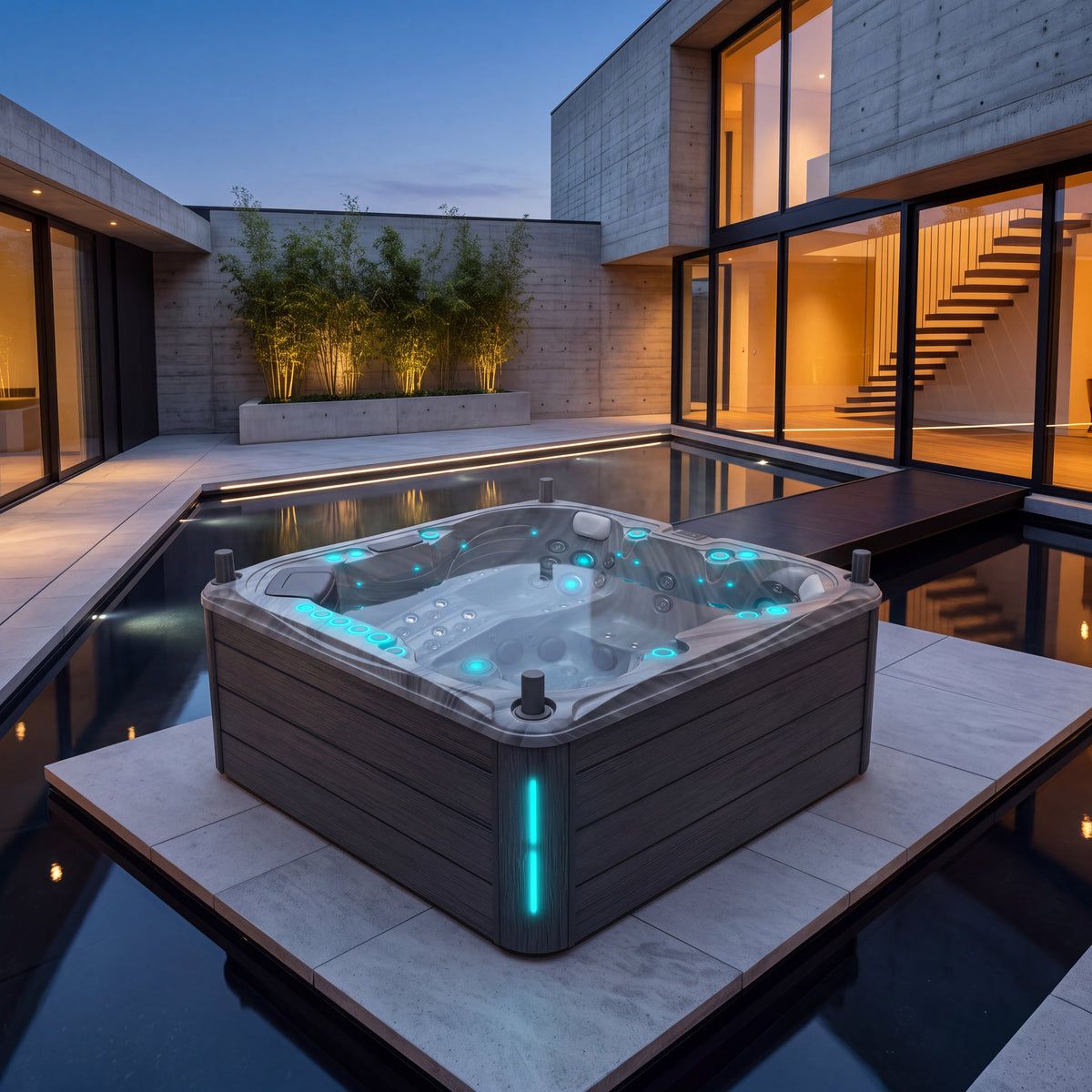 Un spa de cinco plazas que vive fuera todo el año