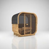 Cube 210 - Sauna extérieur — vue arrière avec fenêtre panoramique