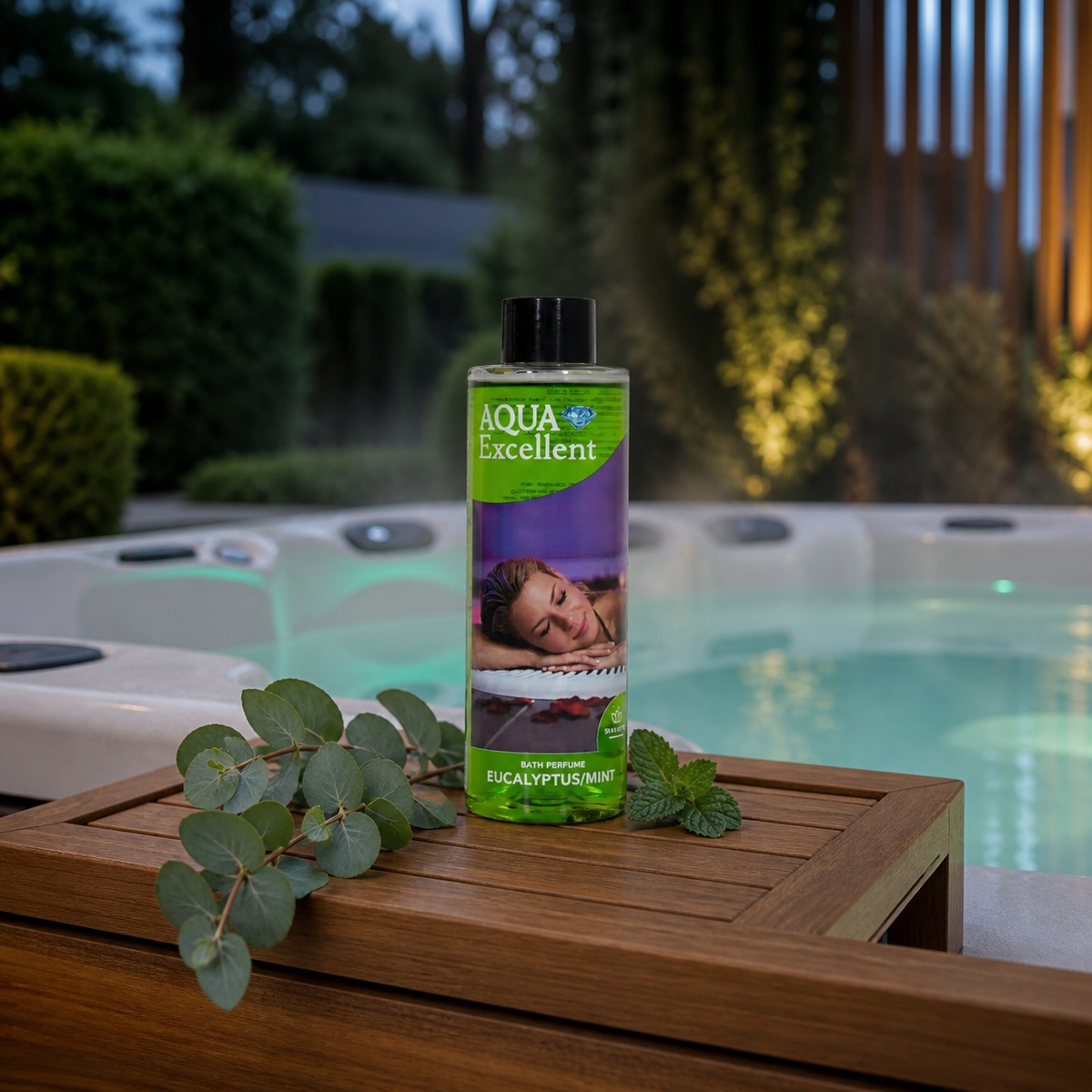 Aromathérapie Aqua Excellent Eucalyptus et Menthe junto a un spa
