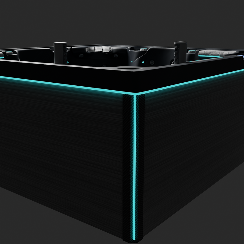 Spa Marbella Midnight Opal — angle LED au crépuscule