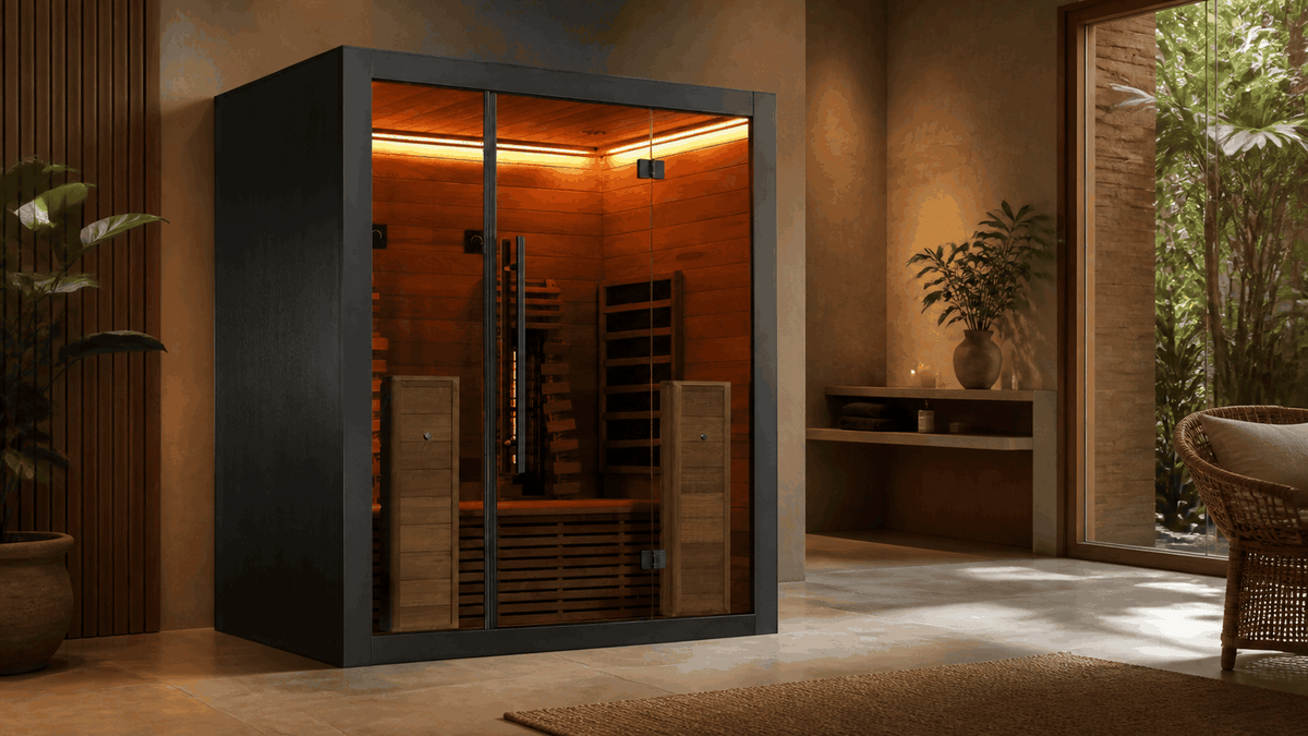 Cabina de infrarrojos 160 instalada en un espacio de bienestar contemporáneo sin vapor