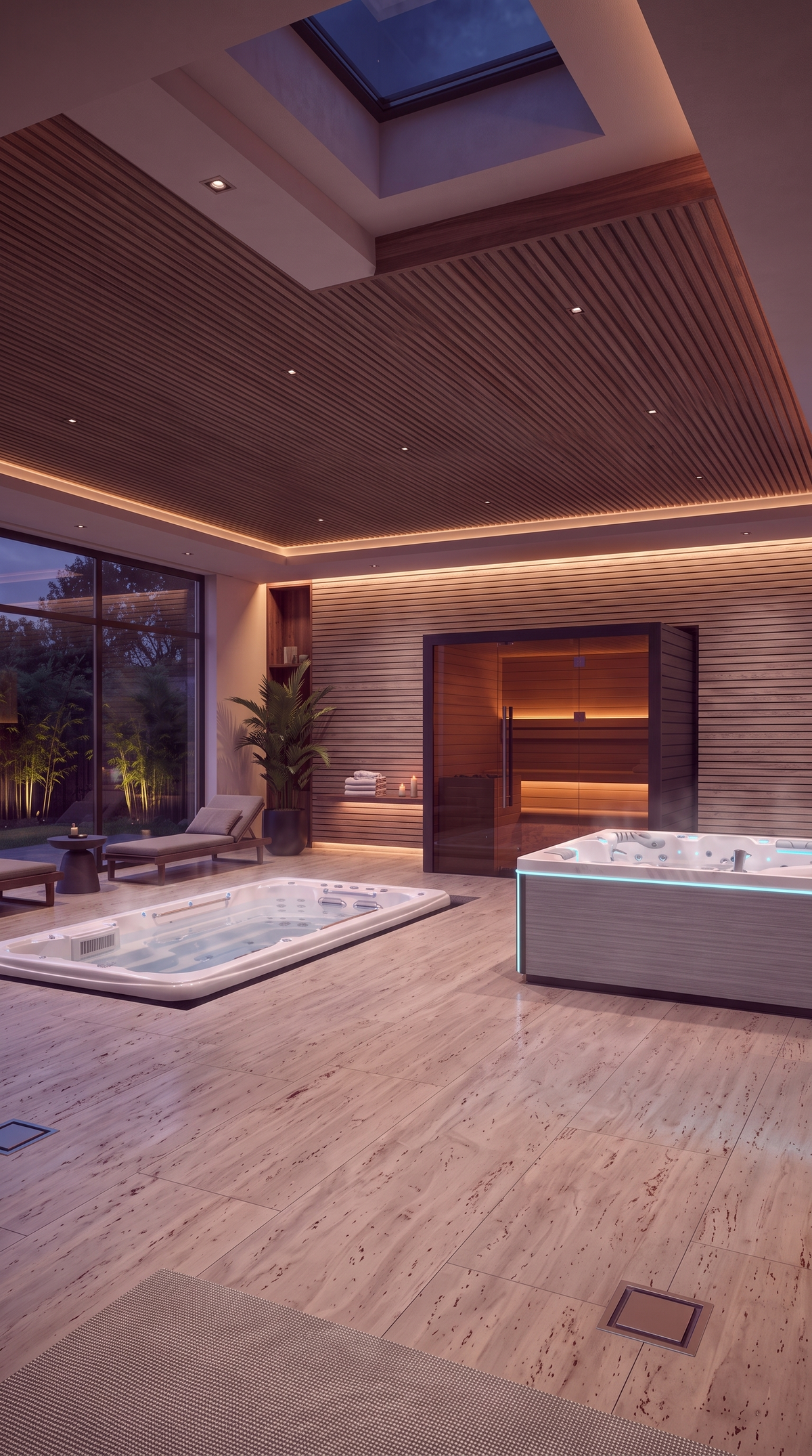 Spa, sauna y spa de natación en un espacio de bienestar Market Spas